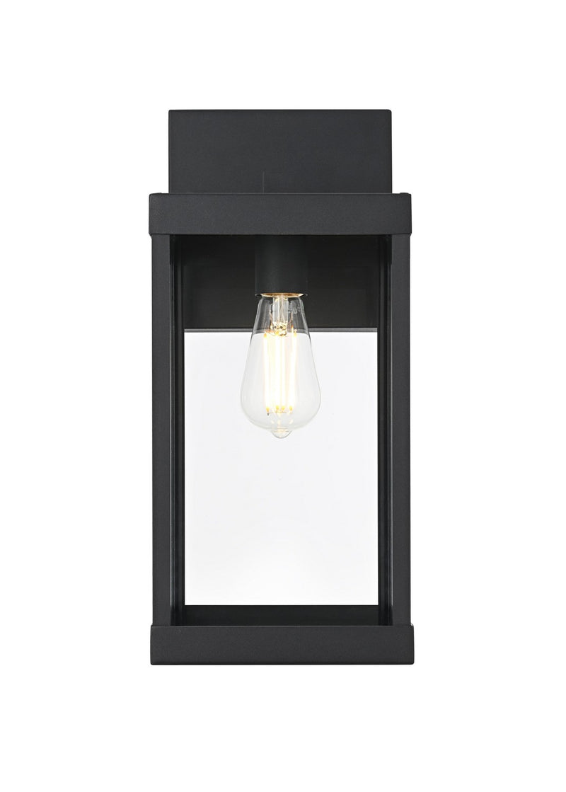 Elegant Lighting OD413W18BK One Light Outdoor Wall Sconce, Black