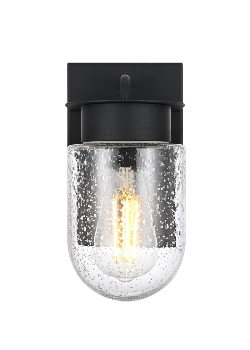 Elegant Lighting OD414W8BK One Light Outdoor Wall Sconce, Black