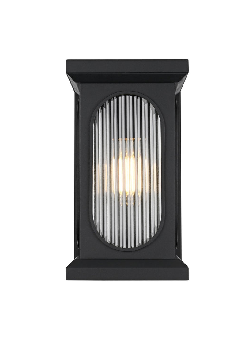 Elegant Lighting OD417W14BK One Light Outdoor Wall Sconce, Black