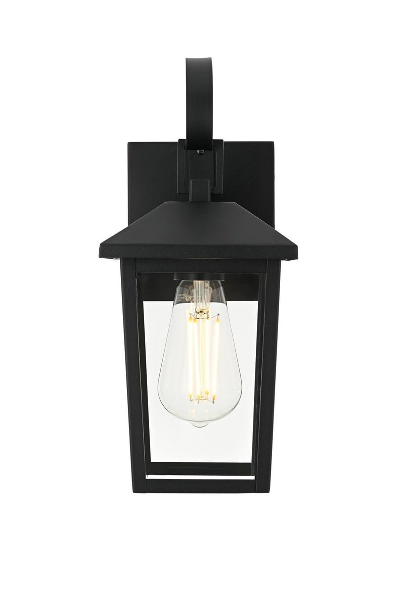 Elegant Lighting OD502W12BK One Light Outdoor Wall Sconce, Black