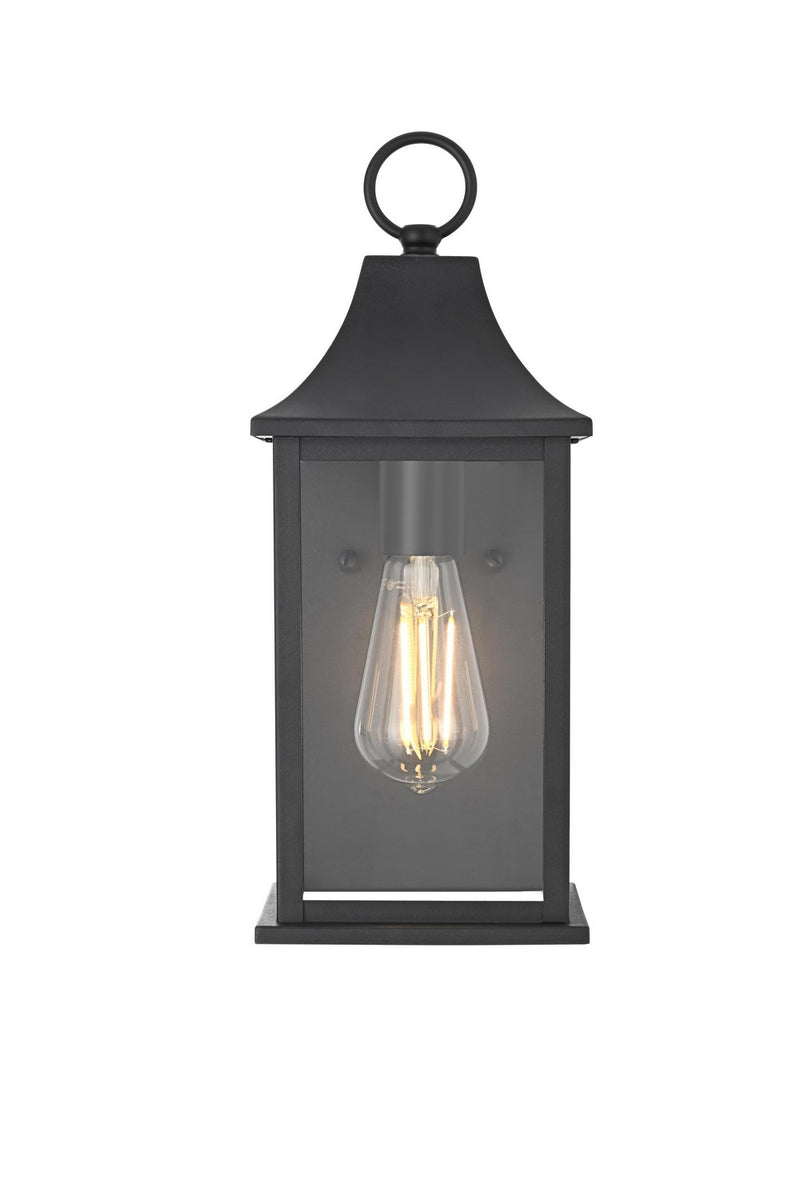 Elegant Lighting OD503W15BK One Light Outdoor Wall Sconce, Black