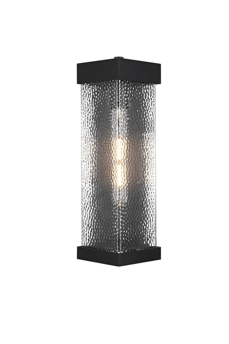 Elegant Lighting OD370W16BK One Light Outdoor Wall Sconce, Black