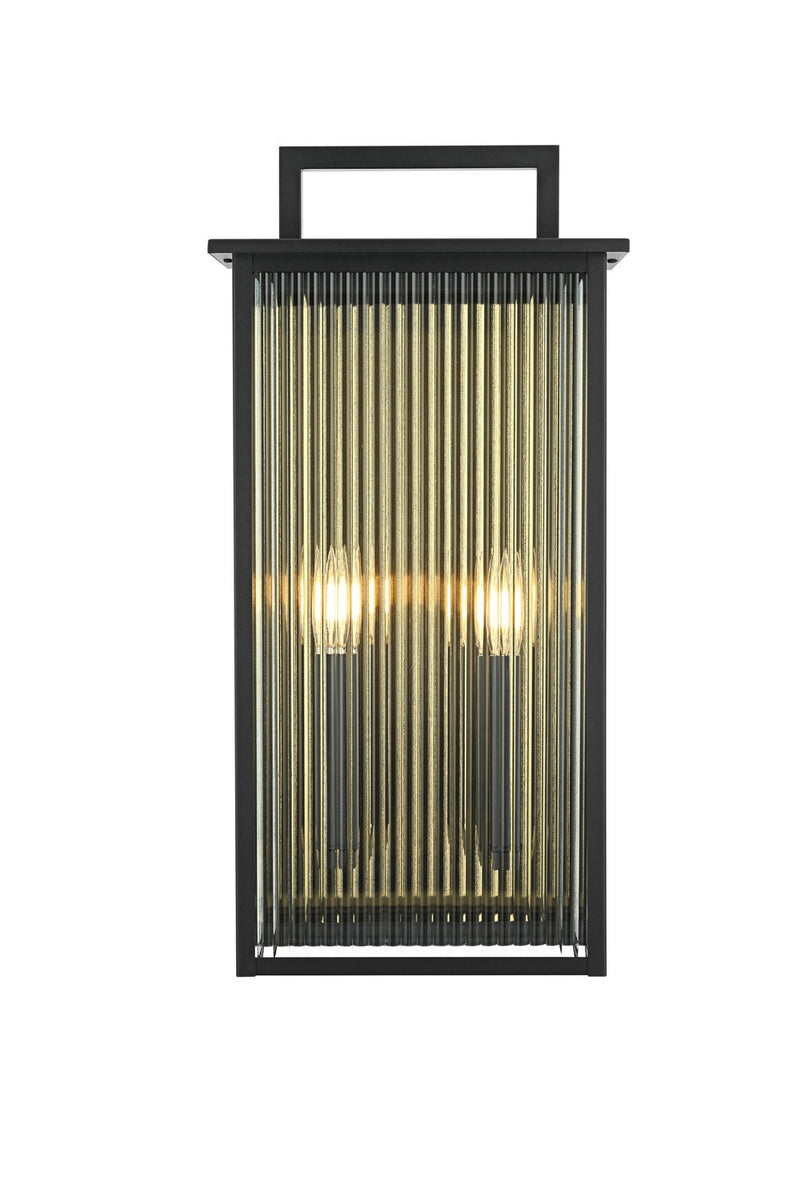 Elegant Lighting OD513W23BK Two Light Outdoor Wall Sconce, Black