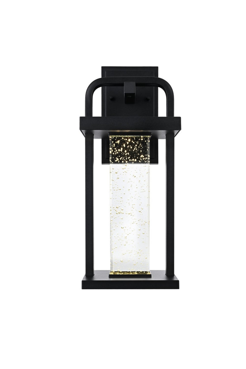 Elegant Lighting OD602W15BK LED Outdoor Wall Sconce, Black and Clear