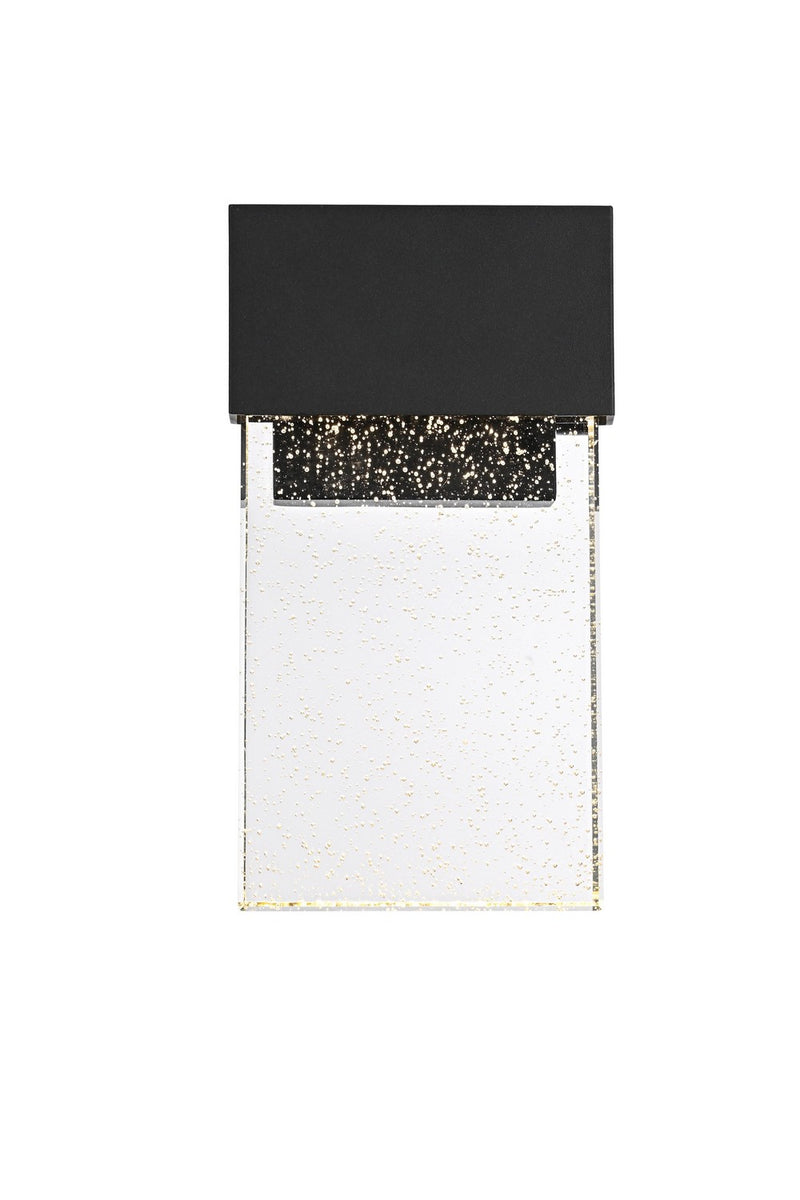 Elegant Lighting OD603W11BK LED Outdoor Wall Sconce, Black and Clear
