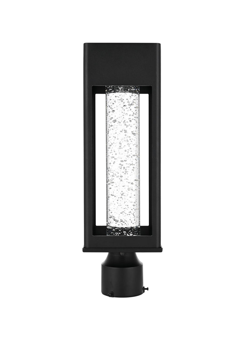 Elegant Lighting OD604P18BK LED Outdoor Post Mount, Black and Clear