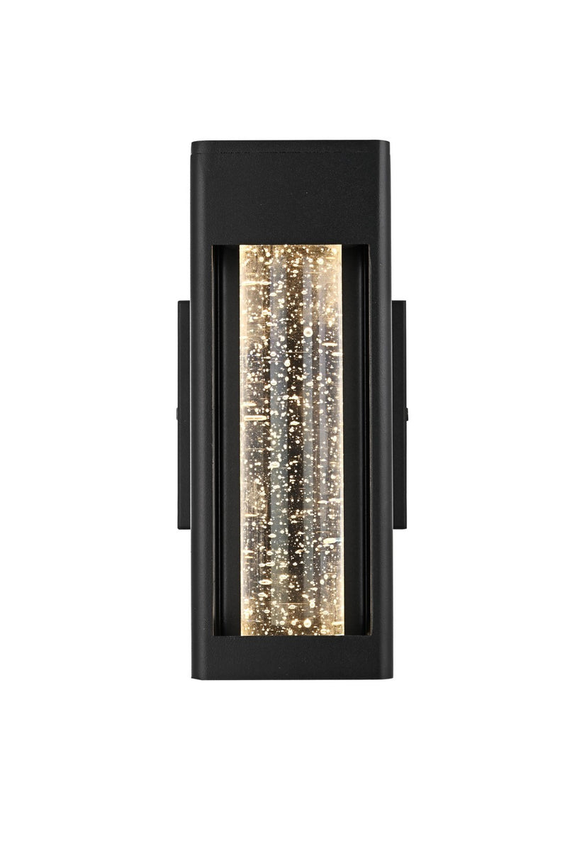 Elegant Lighting OD604W10BK LED Outdoor Wall Sconce, Black and Clear