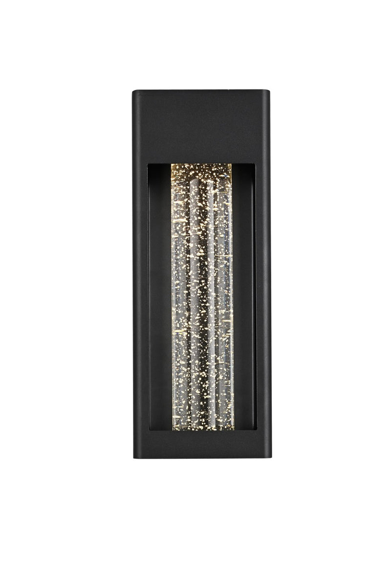 Elegant Lighting OD604W15BK LED Outdoor Wall Sconce, Black and Clear
