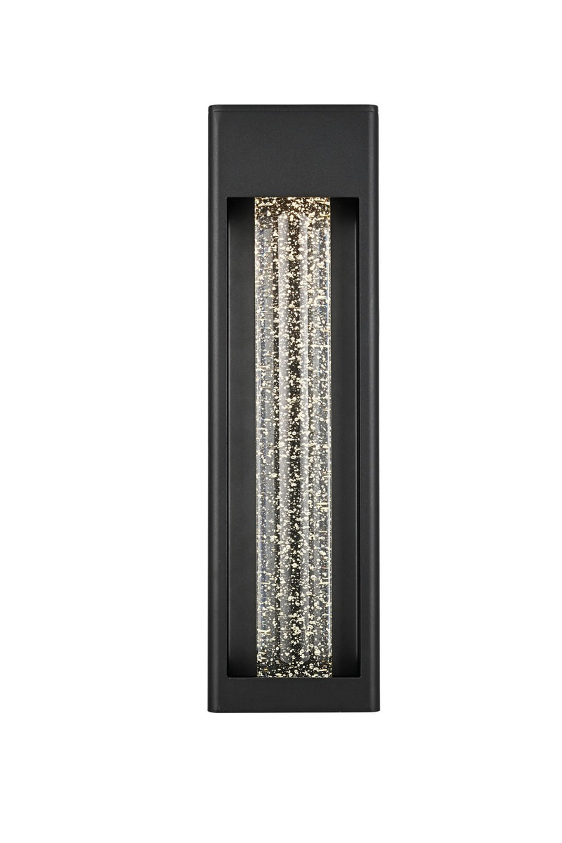 Elegant Lighting OD604W19BK LED Outdoor Wall Sconce, Black and Clear