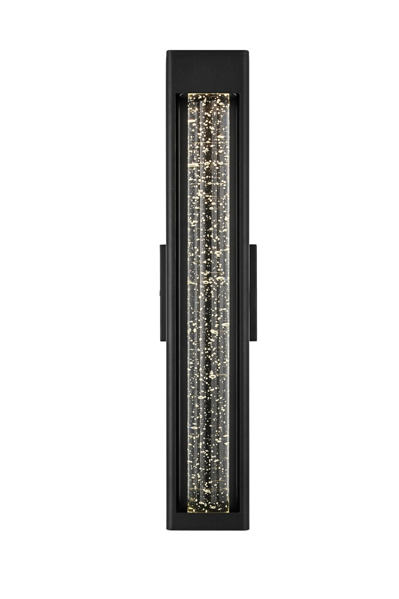 Elegant Lighting OD604W22BK LED Outdoor Wall Sconce, Black and Clear
