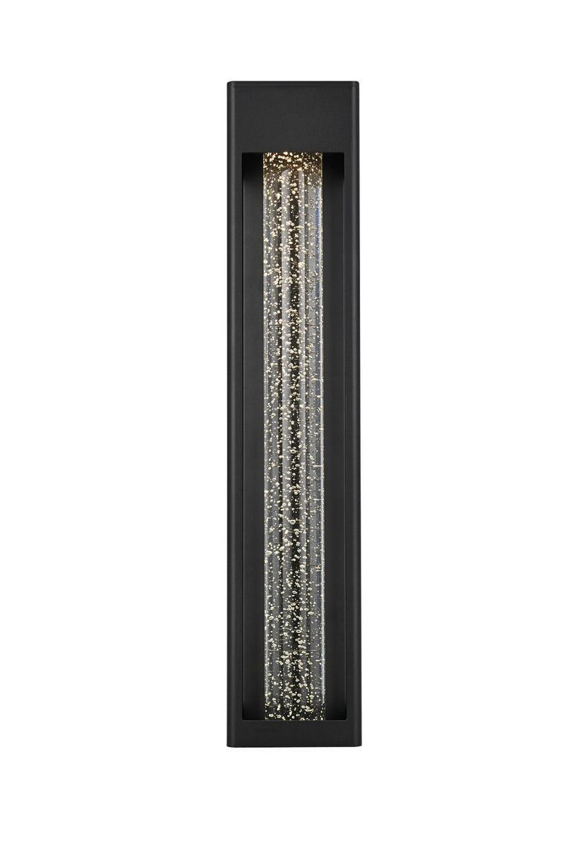 Elegant Lighting OD604W27BK LED Outdoor Wall Sconce, Black and Clear