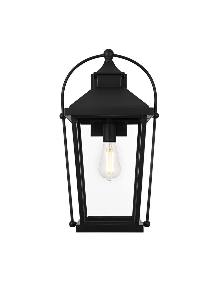 Elegant Lighting OD605W20BK One Light Outdoor Wall Sconce, Black and Clear