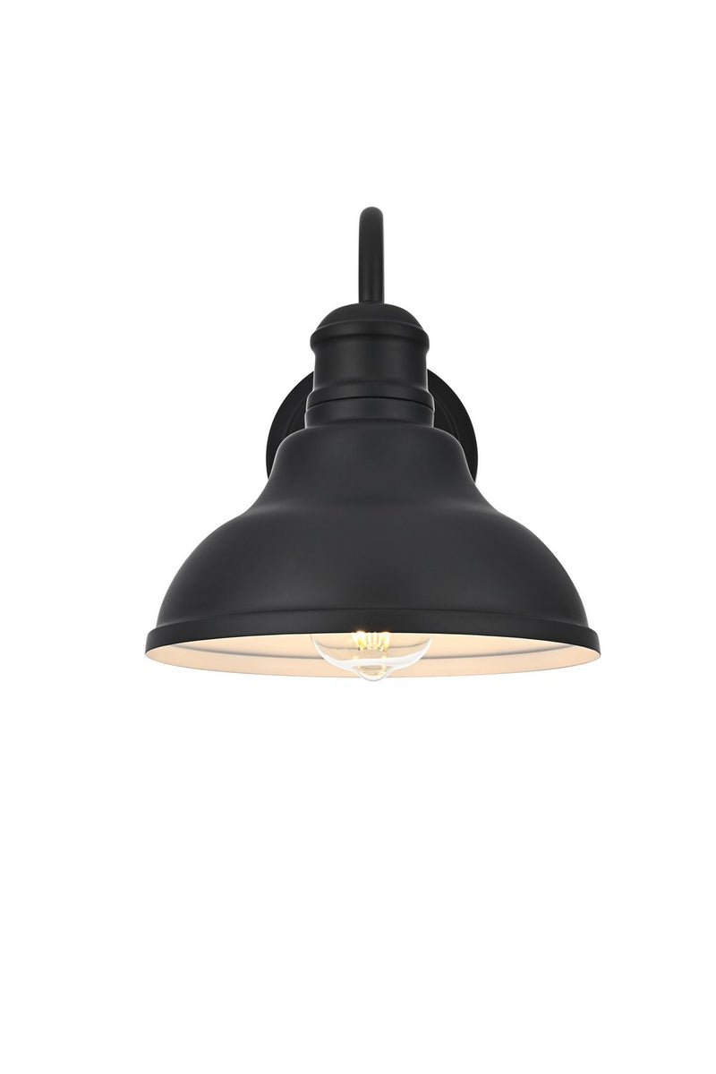 Elegant Lighting OD802W10BK One Light Outdoor Wall Sconce, Black