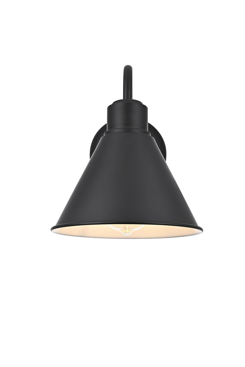 Elegant Lighting OD803W10BK One Light Outdoor Wall Sconce, Black