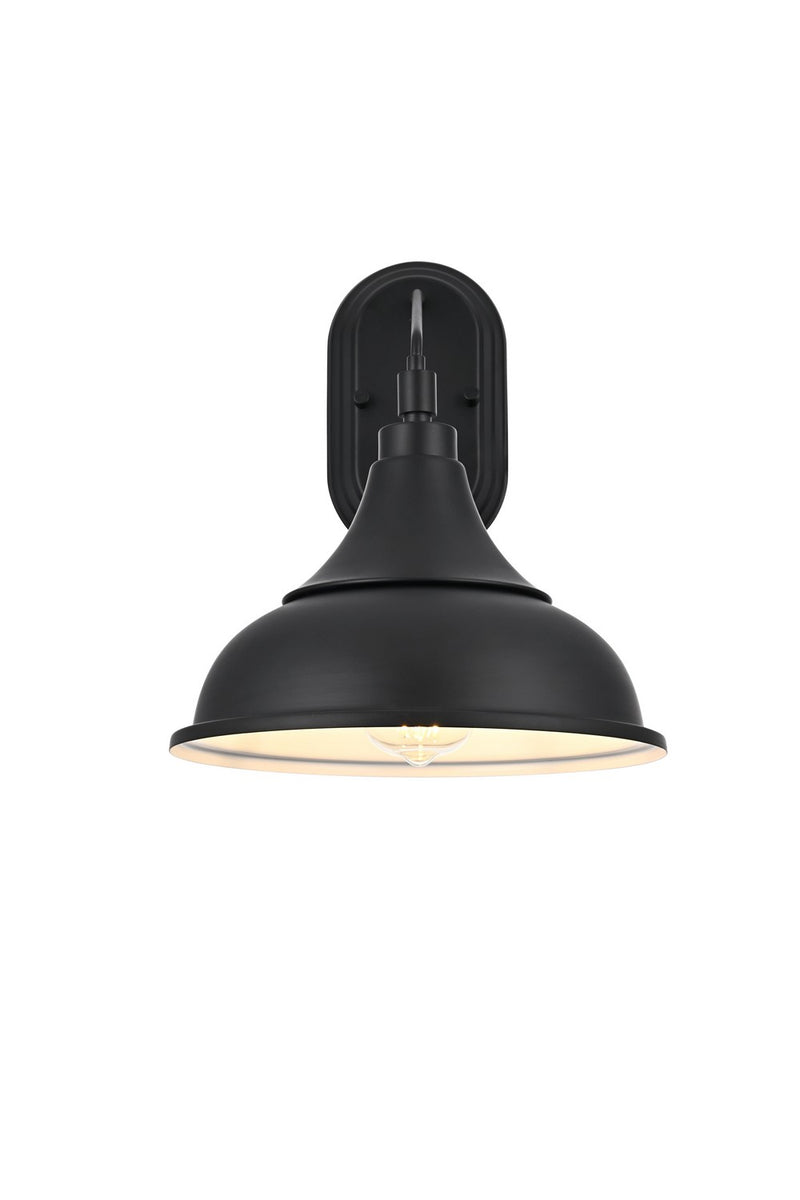 Elegant Lighting OD804W14BK One Light Outdoor Wall Sconce, Black