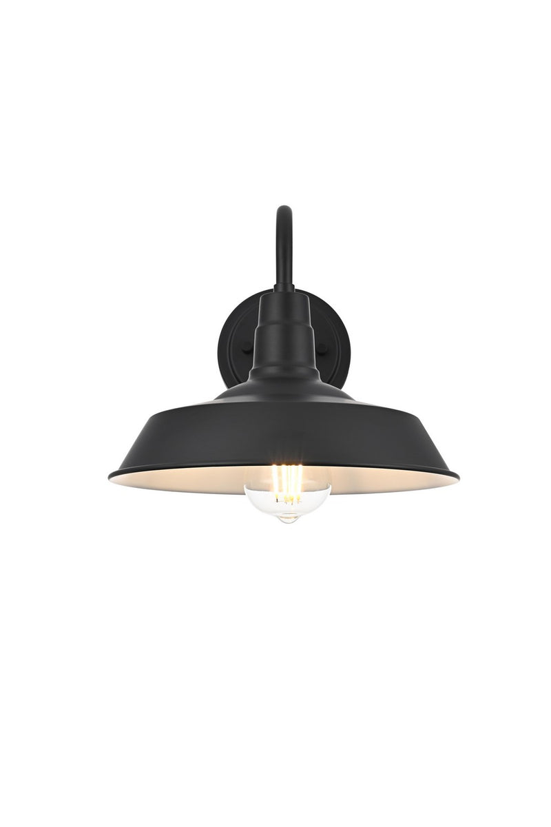 Elegant Lighting OD805W9BK One Light Outdoor Wall Sconce, Black