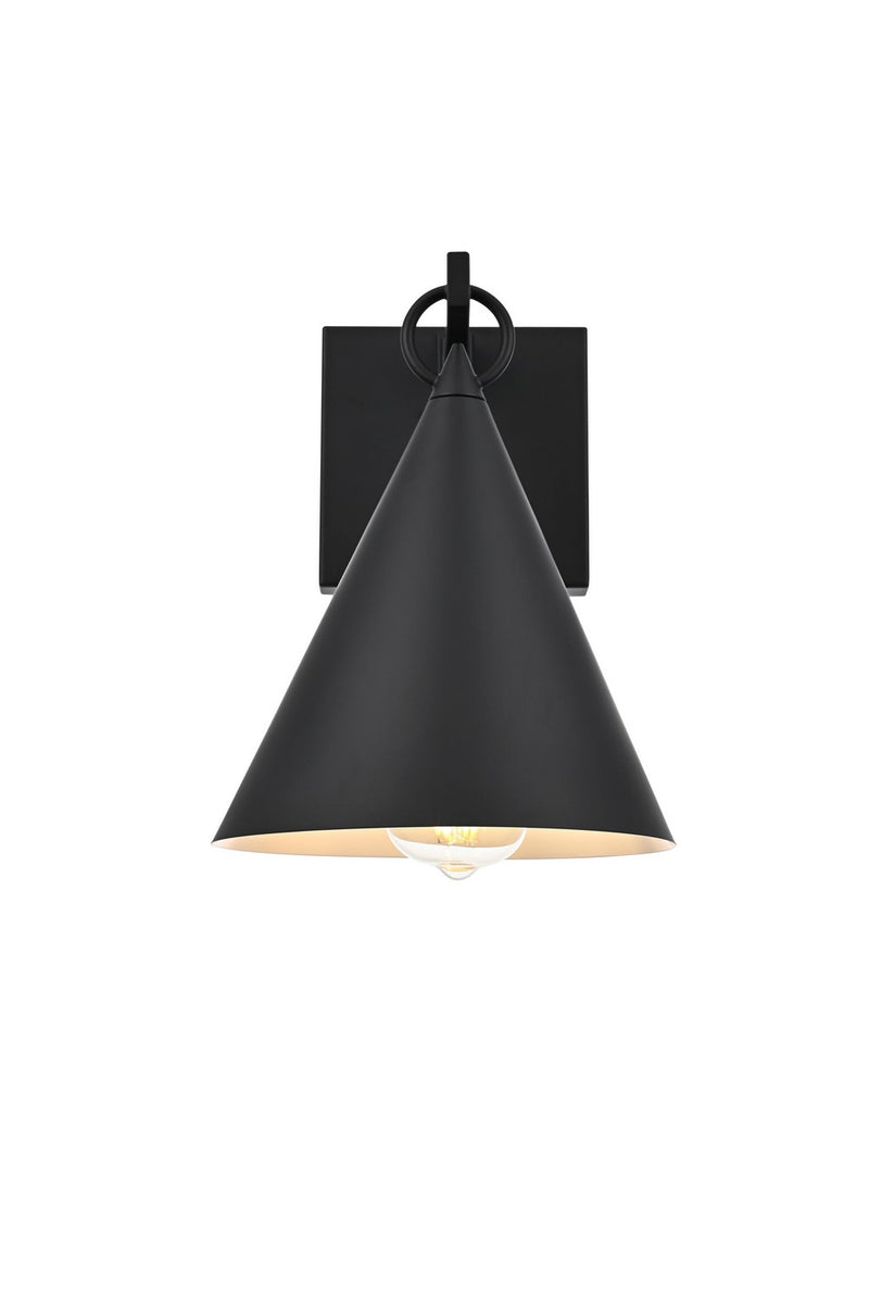 Elegant Lighting OD806W11BK One Light Outdoor Wall Sconce, Black