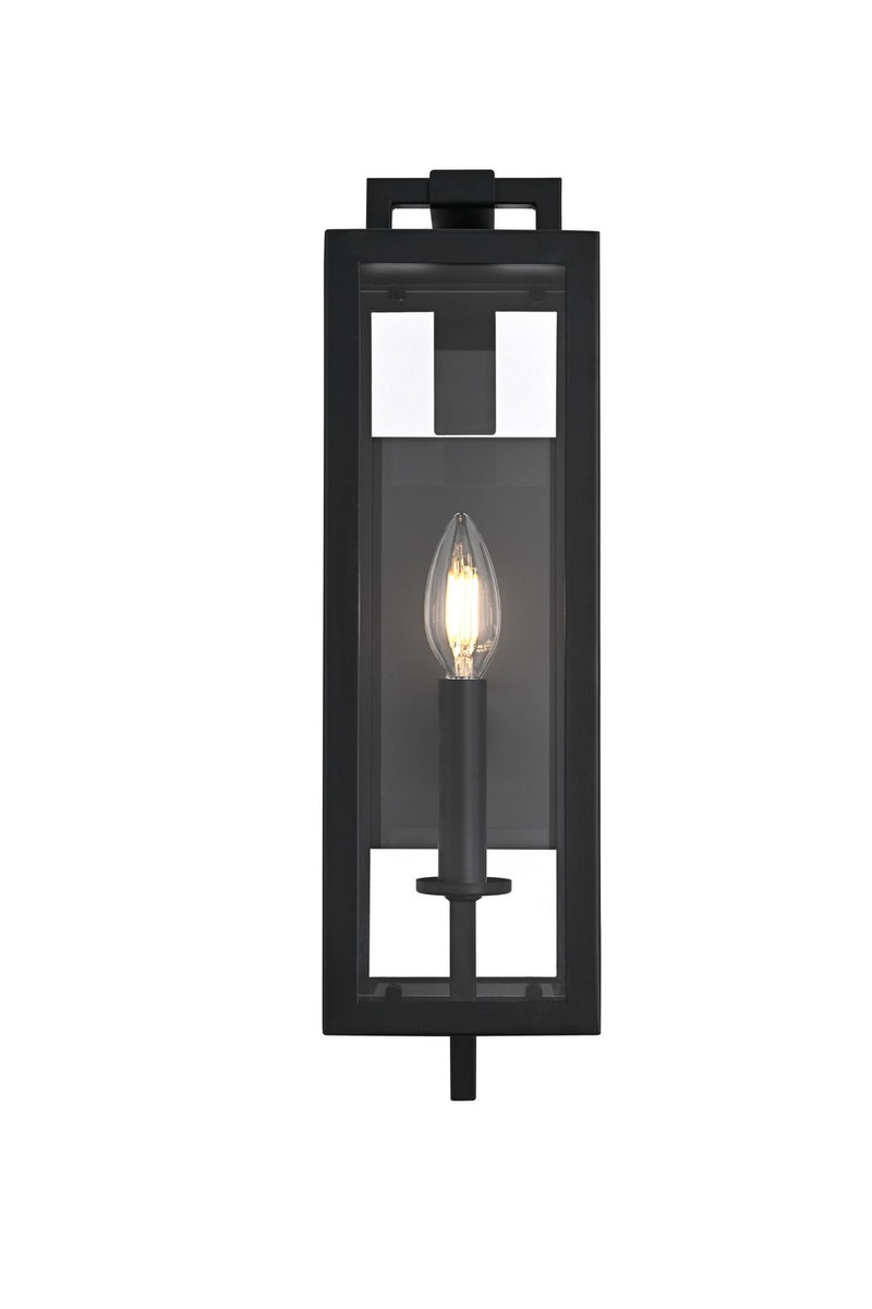 Elegant Lighting OD809W17BK One Light Outdoor Wall Sconce, Black
