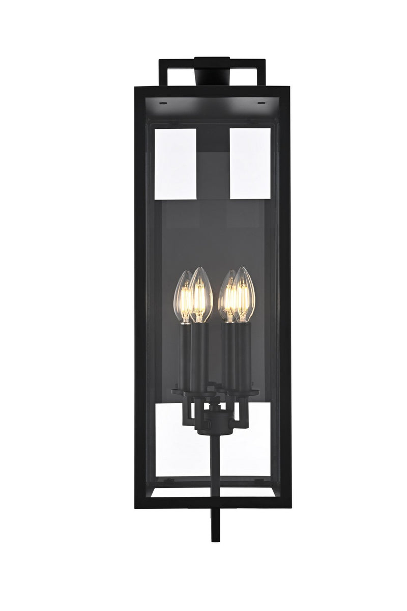 Elegant Lighting OD809W26BK Four Light Outdoor Wall Sconce, Black