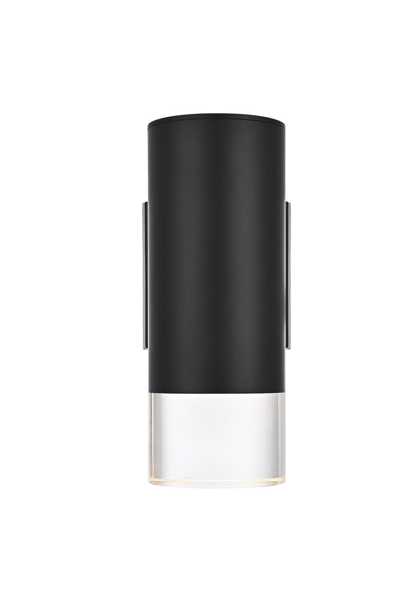 Elegant Lighting OD810W9BK LED Outdoor Wall Sconce, Black