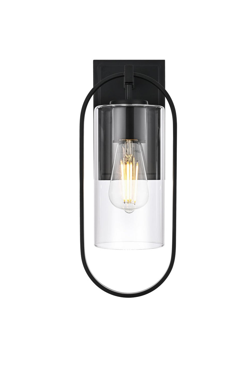 Elegant Lighting OD811W15BK One Light Outdoor Wall Sconce, Black