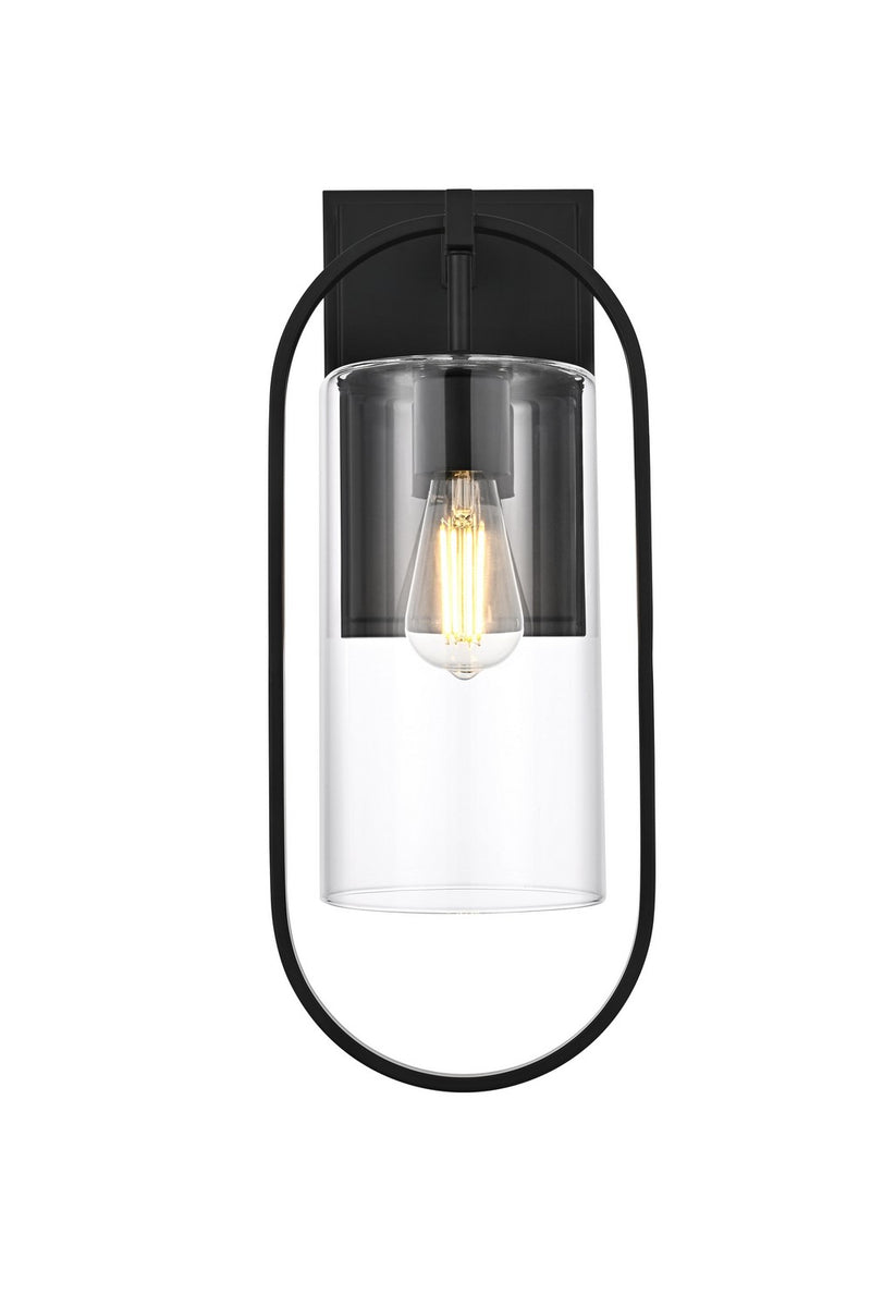 Elegant Lighting OD811W20BK One Light Outdoor Wall Sconce, Black