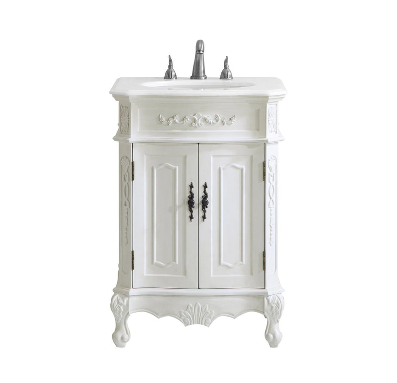 Elegant Lighting VF-1006-VW Single Bathroom Vanity, Antique white