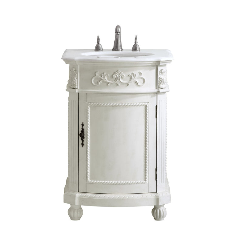 Elegant Lighting VF-1010-VW Single Bathroom Vanity, Antique white