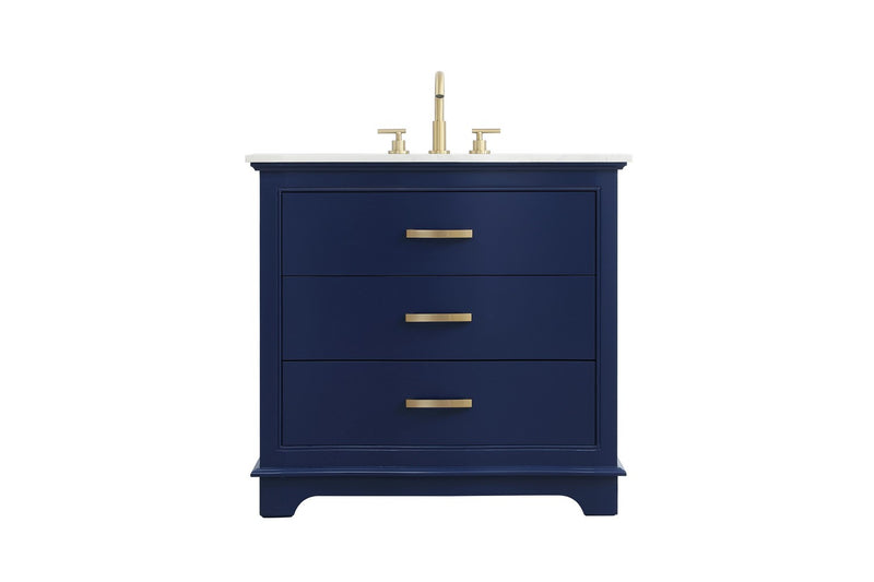 Elegant Lighting VF10236BL Bathroom Vanity, Blue