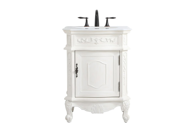 Elegant Lighting VF-1031AW-VW Single Bathroom Vanity, Antique white