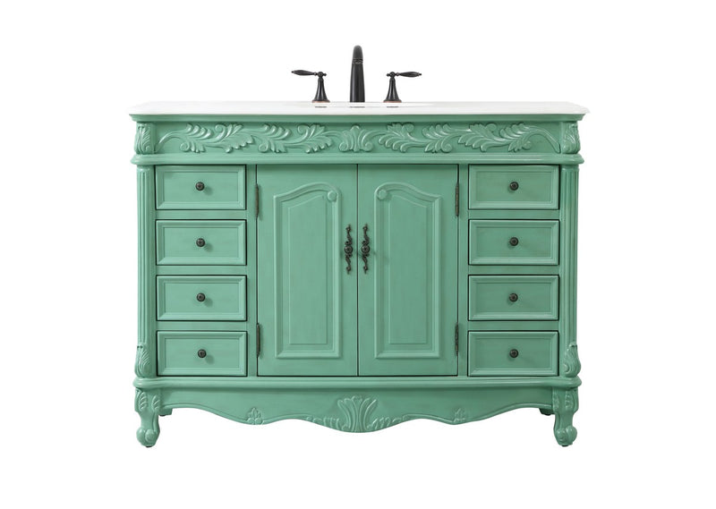 Elegant Lighting VF-1039VM-VW Single Bathroom Vanity, Vintage mint