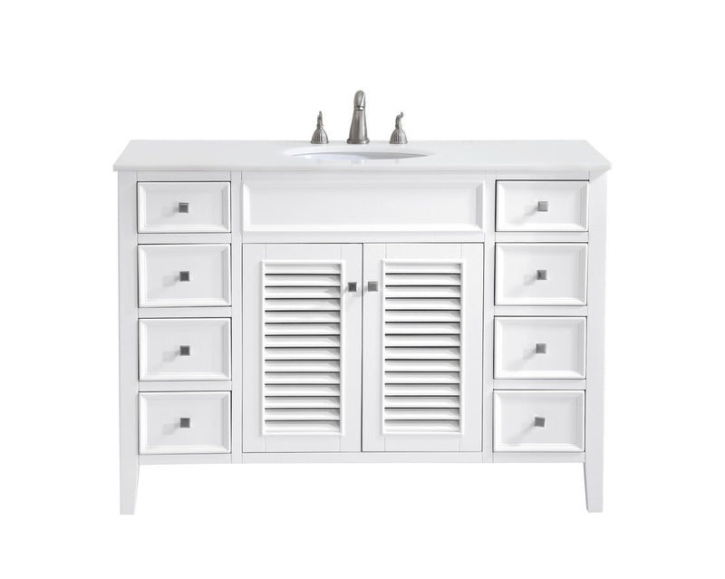 Elegant Lighting VF-1041-VW Single Bathroom Vanity, Antique white