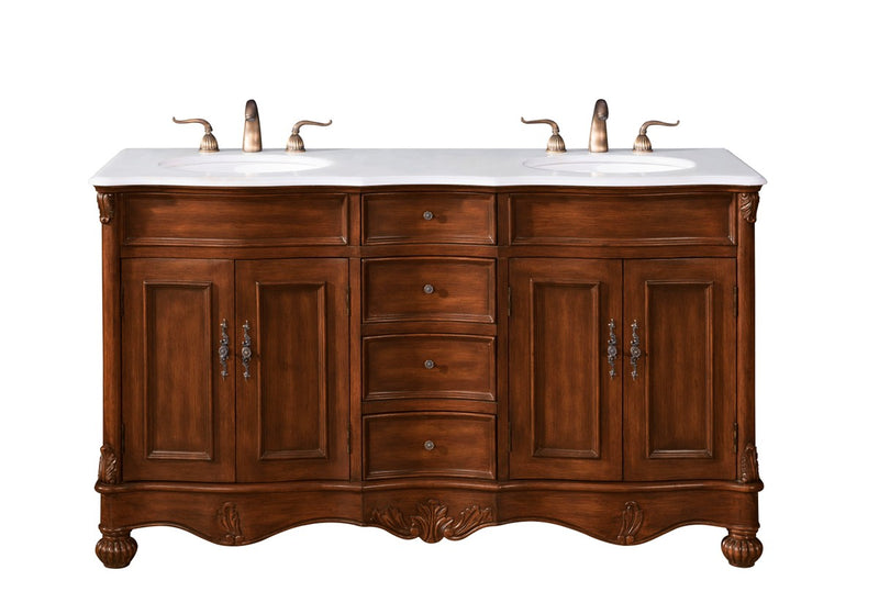 Elegant Lighting VF-1048-VW Double Bathroom Vanity, Teak