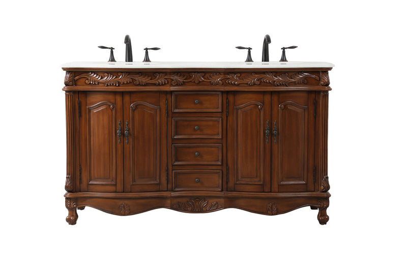Elegant Lighting VF-1049TK-VW Double Bathroom Vanity, Teak