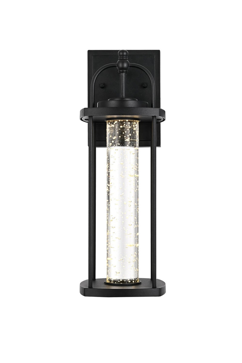 Elegant Lighting OD601W15BK LED Outdoor Wall Sconce, Black and Clear