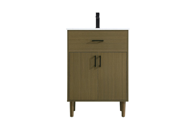 Elegant Lighting VF25024MCB Bathroom Vanity, Chestnut Brown