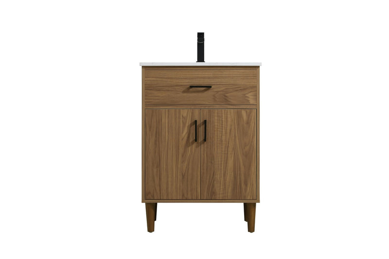 Elegant Lighting VF25024WB Bathroom Vanity, Walnut Brown