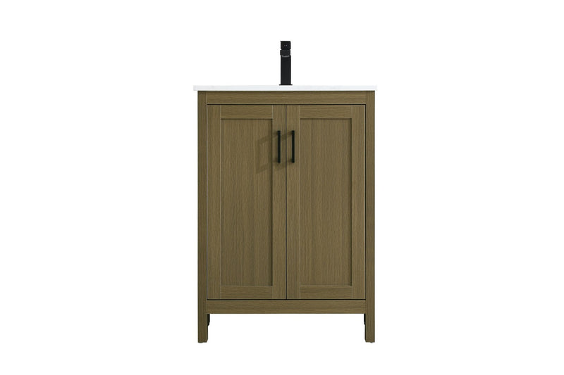 Elegant Lighting VF25124MCB Bathroom Vanity, Chestnut Brown
