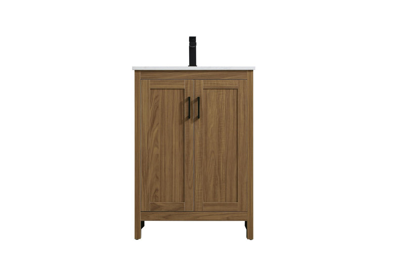 Elegant Lighting VF25124WB Bathroom Vanity, Walnut Brown