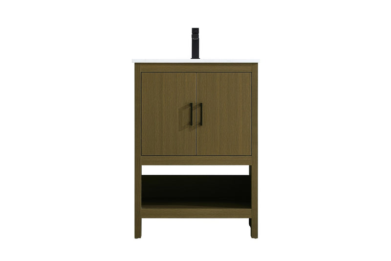 Elegant Lighting VF25224MCB Bathroom Vanity, Chestnut Brown