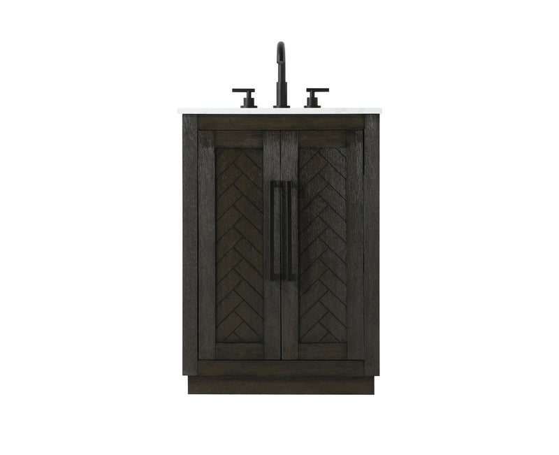 Elegant Lighting VF29024CO Bathroom Vanity, Chocolate Oak