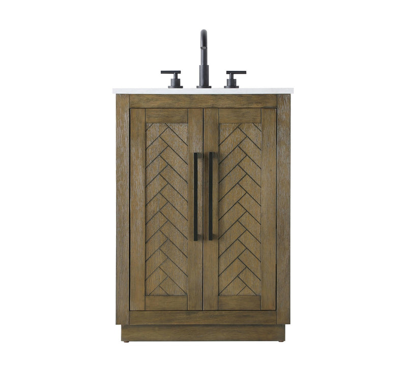 Elegant Lighting VF29024HO Bathroom Vanity, Hazel Oak