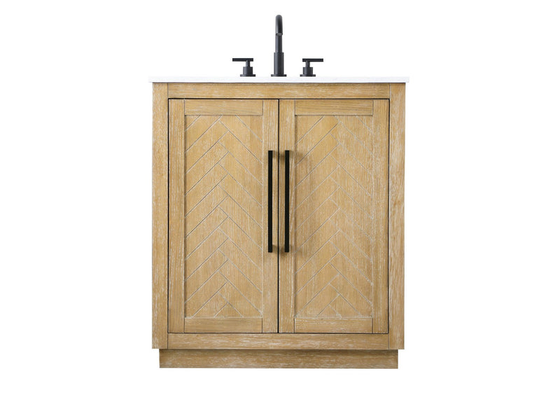 Elegant Lighting VF29030LO Bathroom Vanity, Linen Oak
