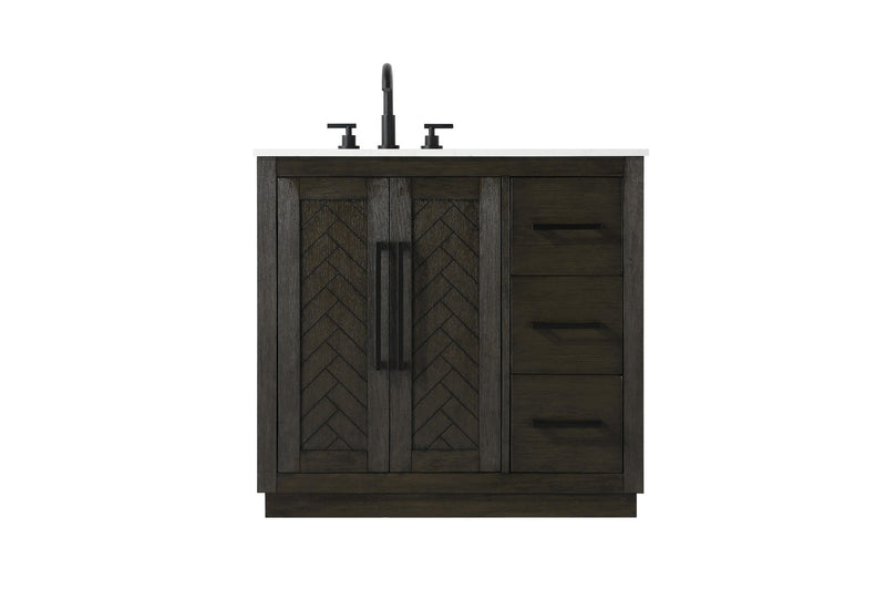 Elegant Lighting VF29036CO Bathroom Vanity, Chocolate Oak