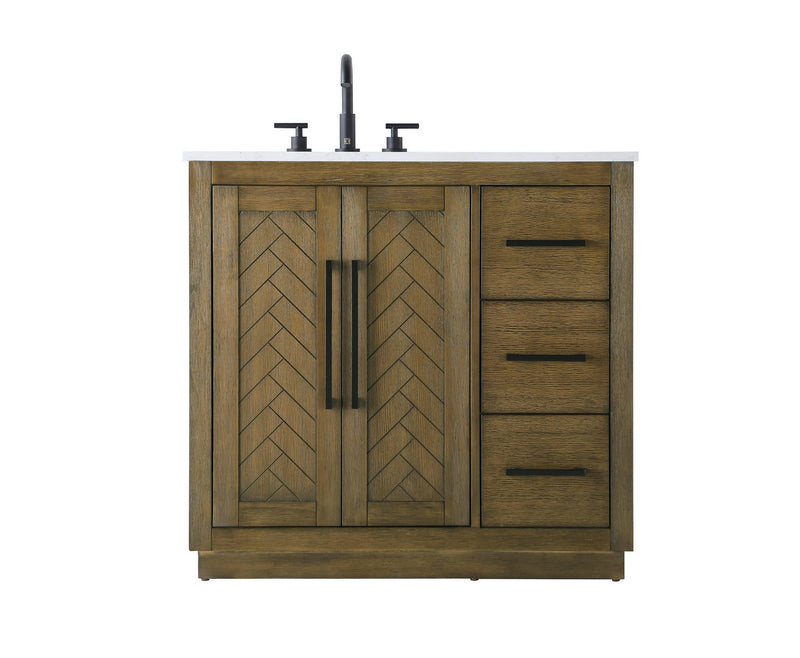 Elegant Lighting VF29036HO Bathroom Vanity, Hazel Oak