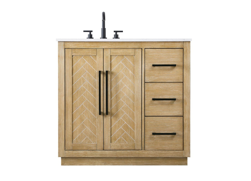 Elegant Lighting VF29036LO Bathroom Vanity, Linen Oak