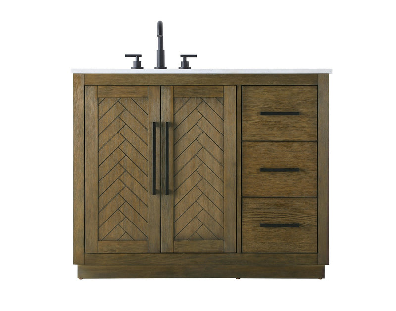 Elegant Lighting VF29042HO Bathroom Vanity, Hazel Oak