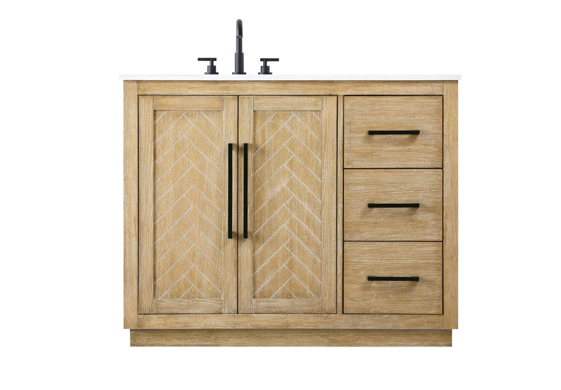 Elegant Lighting VF29042LO Bathroom Vanity, Linen Oak