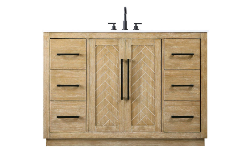 Elegant Lighting VF29048LO Bathroom Vanity, Linen Oak