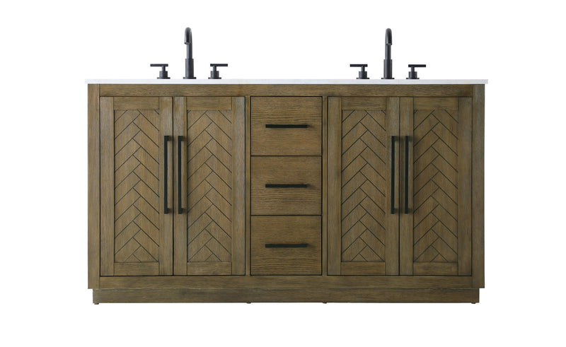 Elegant Lighting VF29060DHO Bathroom Vanity, Hazel Oak